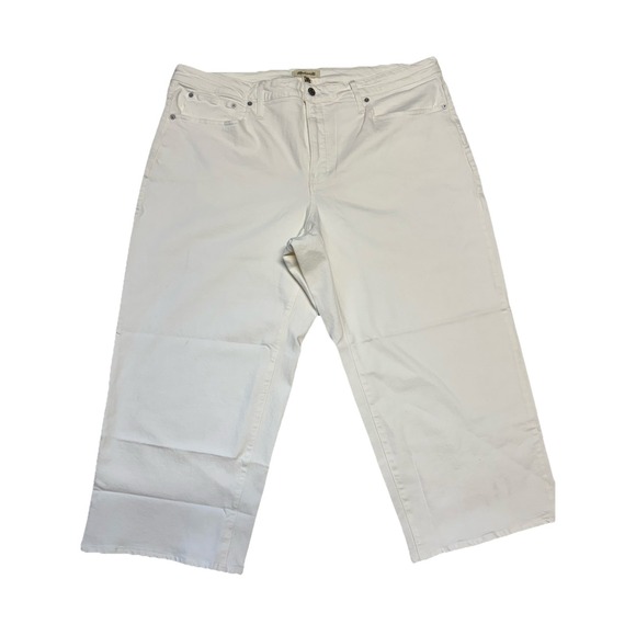 Madewell The Plus Perfect Vintage Wide Leg Cropped Jean Tile White‎ Sz 20W NJ406 - Picture 7 of 15